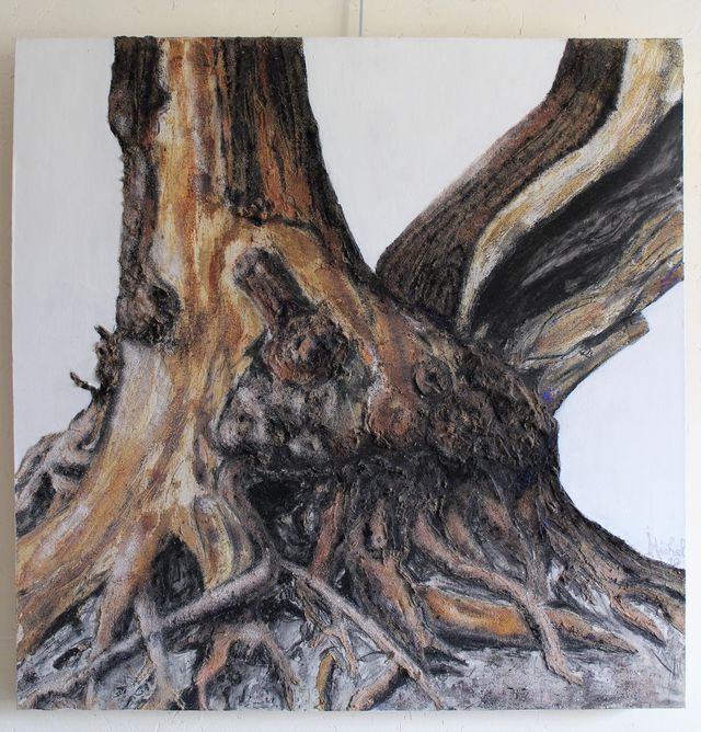 Sans titre - Technique mixte (acrylique, sable, pigments) - 80 x 80 - 2010