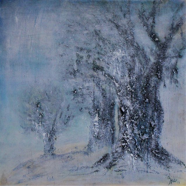 Oliviers - Technique mixte (acrylique, pigments) - 50 x 50 - 2018