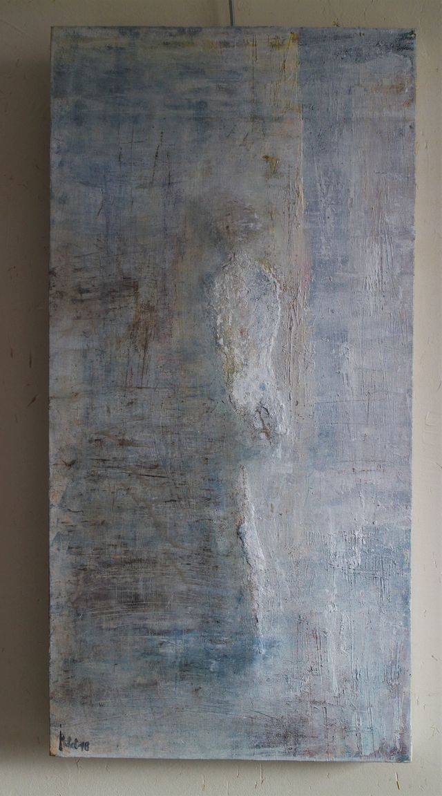 Femme de dos - Technique mixte (acrylique, pigments) - 80 x 40 - 2018