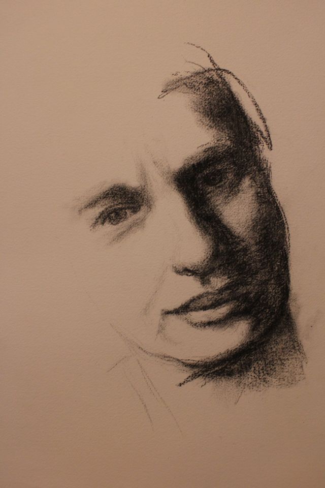 Autoportrait au fusain 2 - Technique mixte (Fusain sur papier) - 42 X 30 - 2018