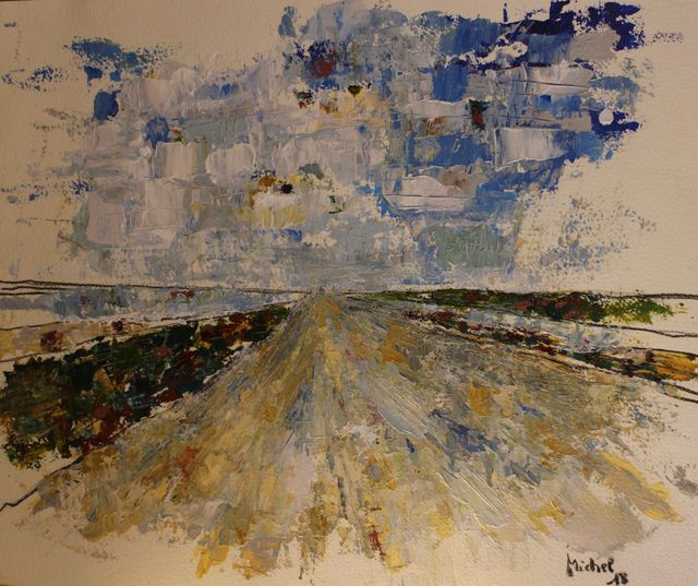 Variation Camargue 1 - Technique mixte (acrylique sur papier) - 29,7 x 34,8 - 2018