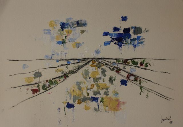 Variation Camargue 6 - Technique mixte (acrylique sur papier) - 29,7 x 42 - 2018