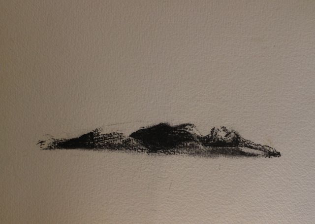 Femme allongée  (Fusain sur papier) - 21 X 29,5 - 2018