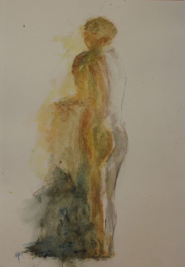 Femme de dos - Technique mixte (Acrylique sur papier) - 42 X 30 - 2018