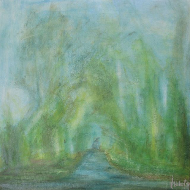 Paysage 2 - Technique mixte (acrylique, fusain, pigments) - 50 x 50 - 2017