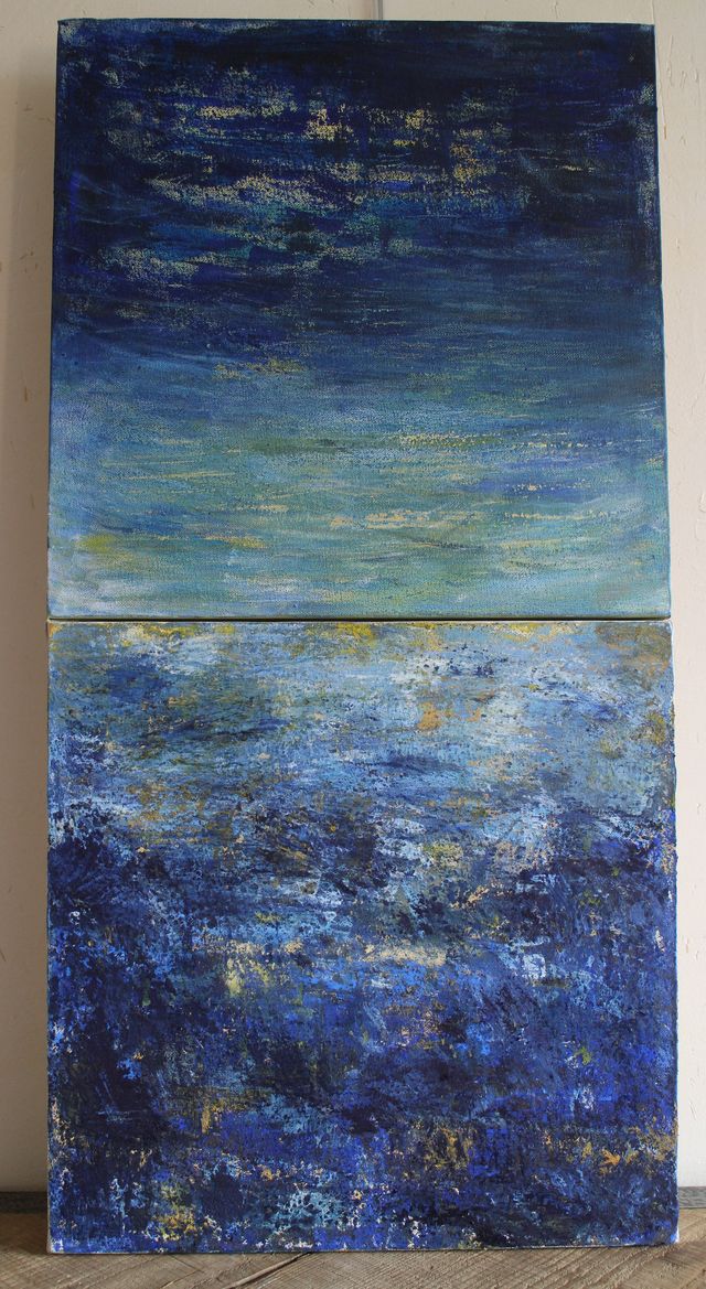 Sans titre - Dyptique - Technique mixte (acrylique, pigments) - 100 x 50 - 2018