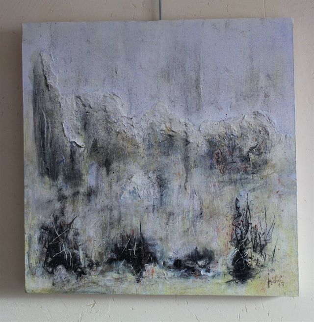 Provence 3 - Technique mixte (acrylique, fusain,  pigments) - 50 x 50 - 2018