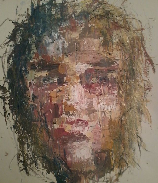 Autoportrait 2 - Technique mixte (acrylique sur carton) - 38 X 35 - 2018